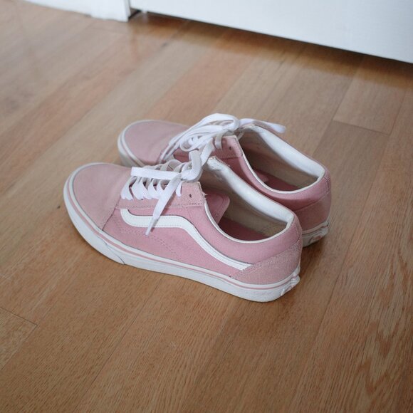VANS Old Skool Low Top Pink White Suede - Picture 4 of 6